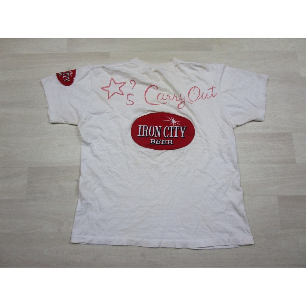Vintage 1960s Iron City Beer Pocket T-Shirt (M) Pittsburgh PA Single Stitch USA